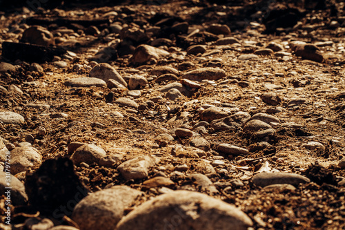 Dirty road full of rocks and dirt. Offroad. Sofia, Bulgaria. © Borislav