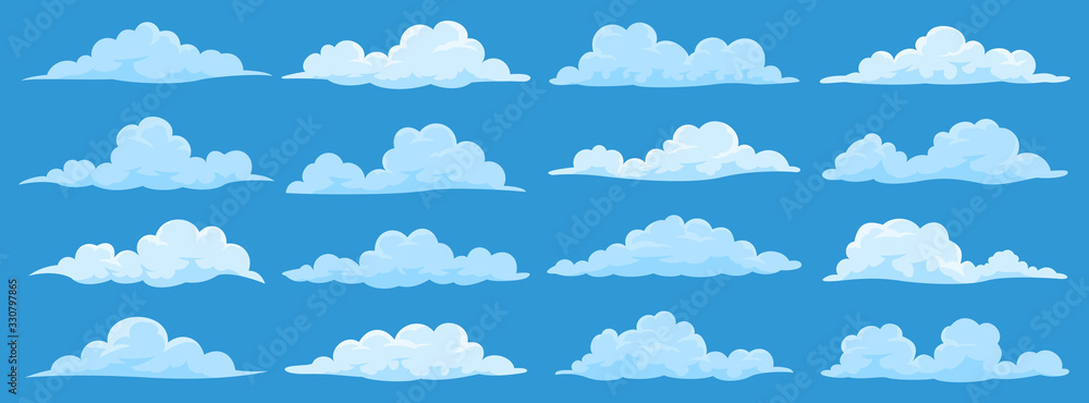 Fototapeta Set of cartoon clouds