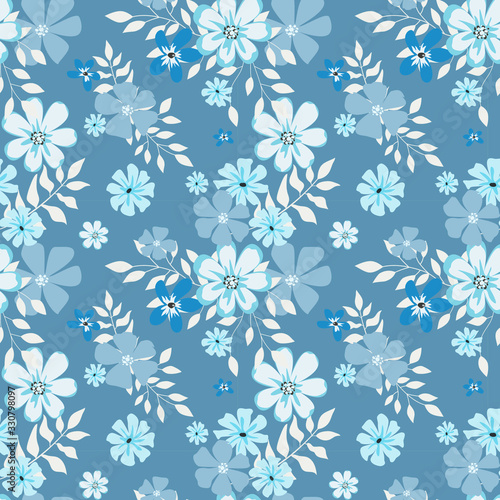 Seamless floral pattern. Background in small flowers for textiles, fabrics, cotton fabric, covers, wallpaper, print, gift wrapping, postcard, scrapbooking.
