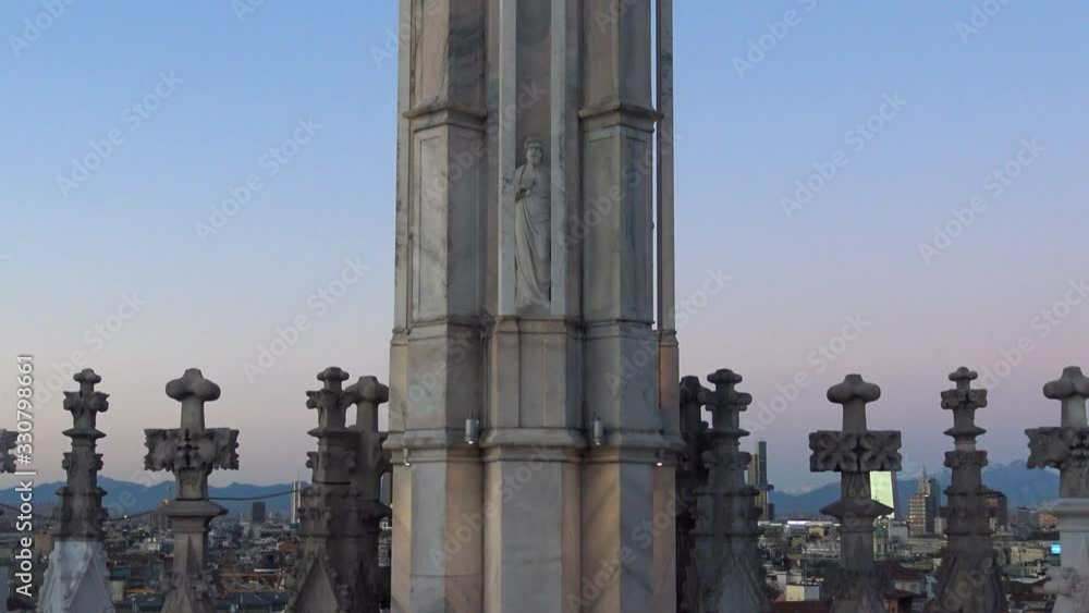 Italy, Milan, 13 February 2020, view and details from the roof of the Duomo Italy, Milan, 13 February 2020, view and details from the roof of the Duomo