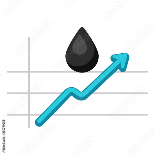 Conceptual illustration of oil price increase.