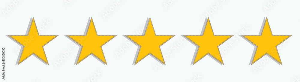 Five stars customer product rating review flat icon for apps and websites. Five stars customer product rating review flat icon for apps and websites.