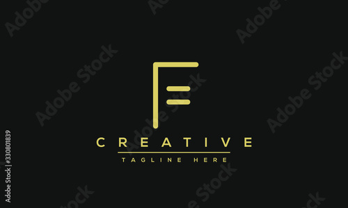 Modern unique creative alphabet letter F logo design, Minimalist F monogram initial based vector icon.