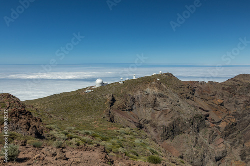 Roque de los Muchachos Observatory is an astronomical observatory located in the island of La Palma in the Canary Islands. Observatory at Caldera De Taburiente. Science and technology travel card © Yury