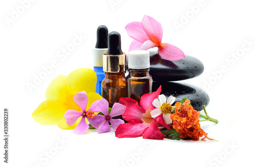 Essence oil, zen stone and calamansi in spa concept