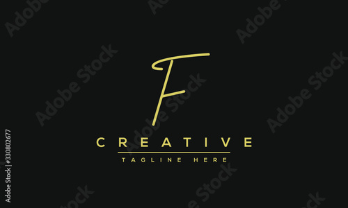 Modern unique creative alphabet letter F logo design, Minimalist F monogram initial based vector icon.