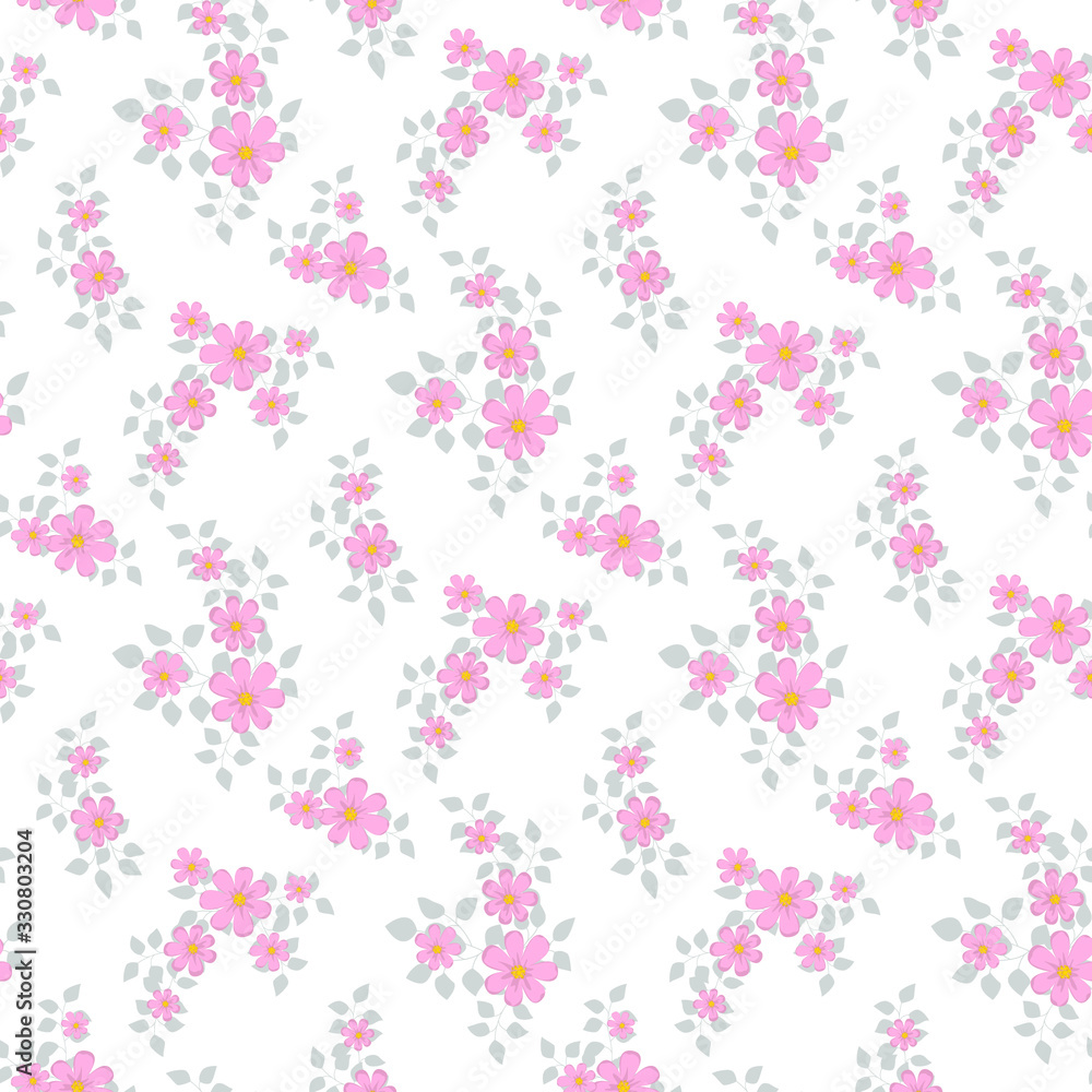 Seamless floral pattern. Background in small flowers for textiles, fabrics, cotton fabric, covers, wallpaper, print, gift wrapping, postcard, scrapbooking. Seamless floral pattern. Background in small flowers for textiles, fabrics, cotton fabric, covers, wallpaper, print, gift wrapping, postcard, scrapbooking.