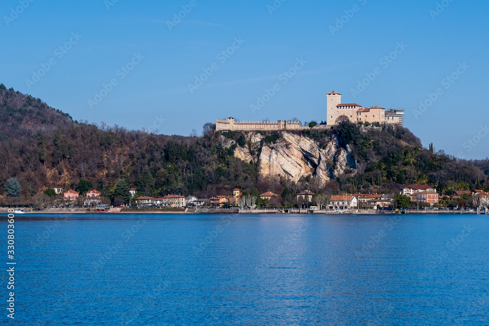 Naklejka premium Rocca di Angera. Lake Maggiore, Italy.