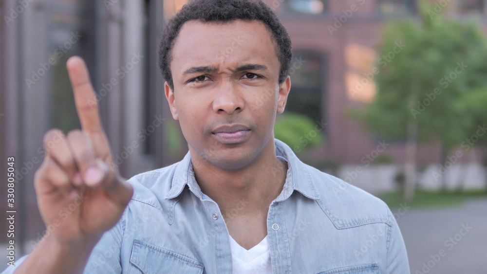 No, Outdoor Rejecting African Man No, Outdoor Rejecting African Man