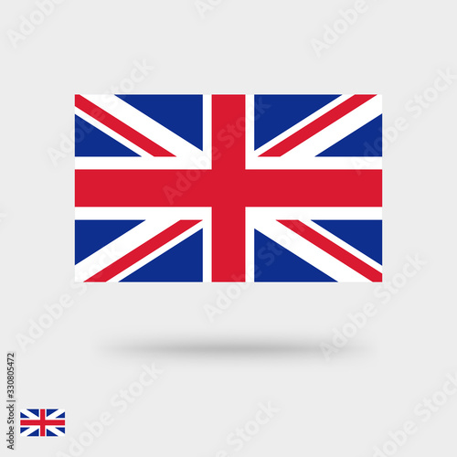 Great Britain flag vector icon or United Kingdom symbol square pictogram flat design isolated, english Royal Union Jack colorful emblem sign clipart