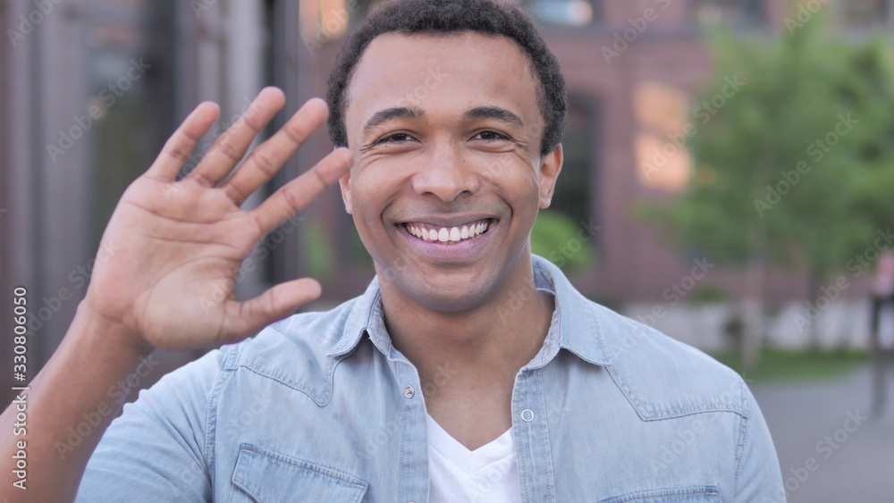 Hello, Welcoming African Man Standing Outdoor Hello, Welcoming African Man Standing Outdoor