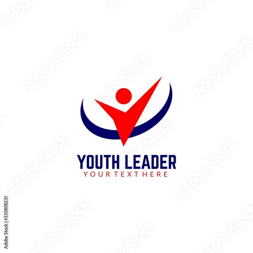 Abstract logo youth organization activity template