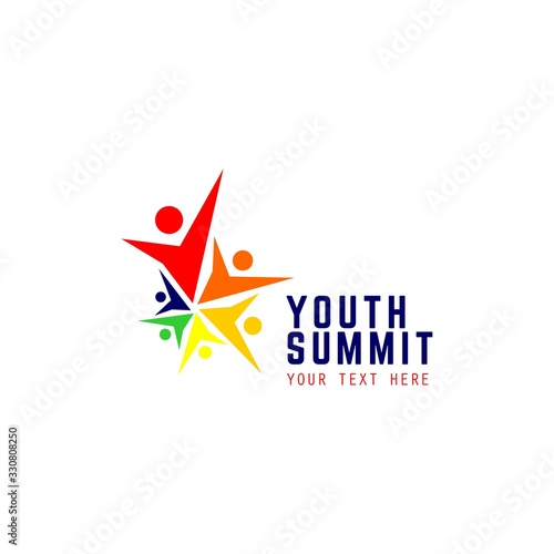 Abstract logo youth organization activity template