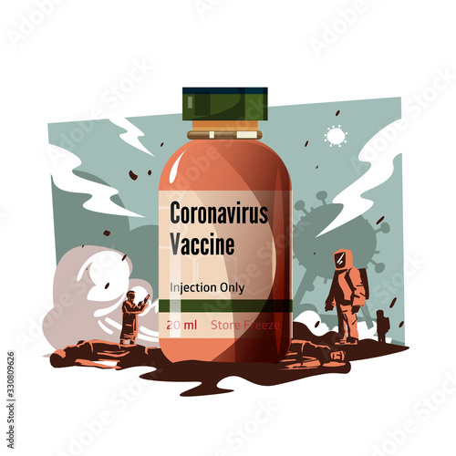 Coronavirus vaccine concept art - vector illustration