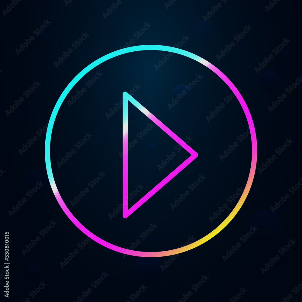 play sign in nolan style icon. Simple thin line, outline vector of Music icons for ui and ux, website or mobile application