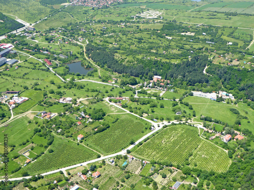 Aerial view of Rose Valley in Bulgaria 