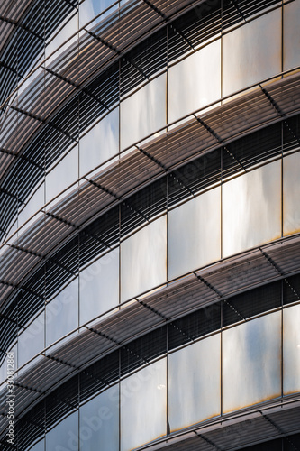 Curved glass office building