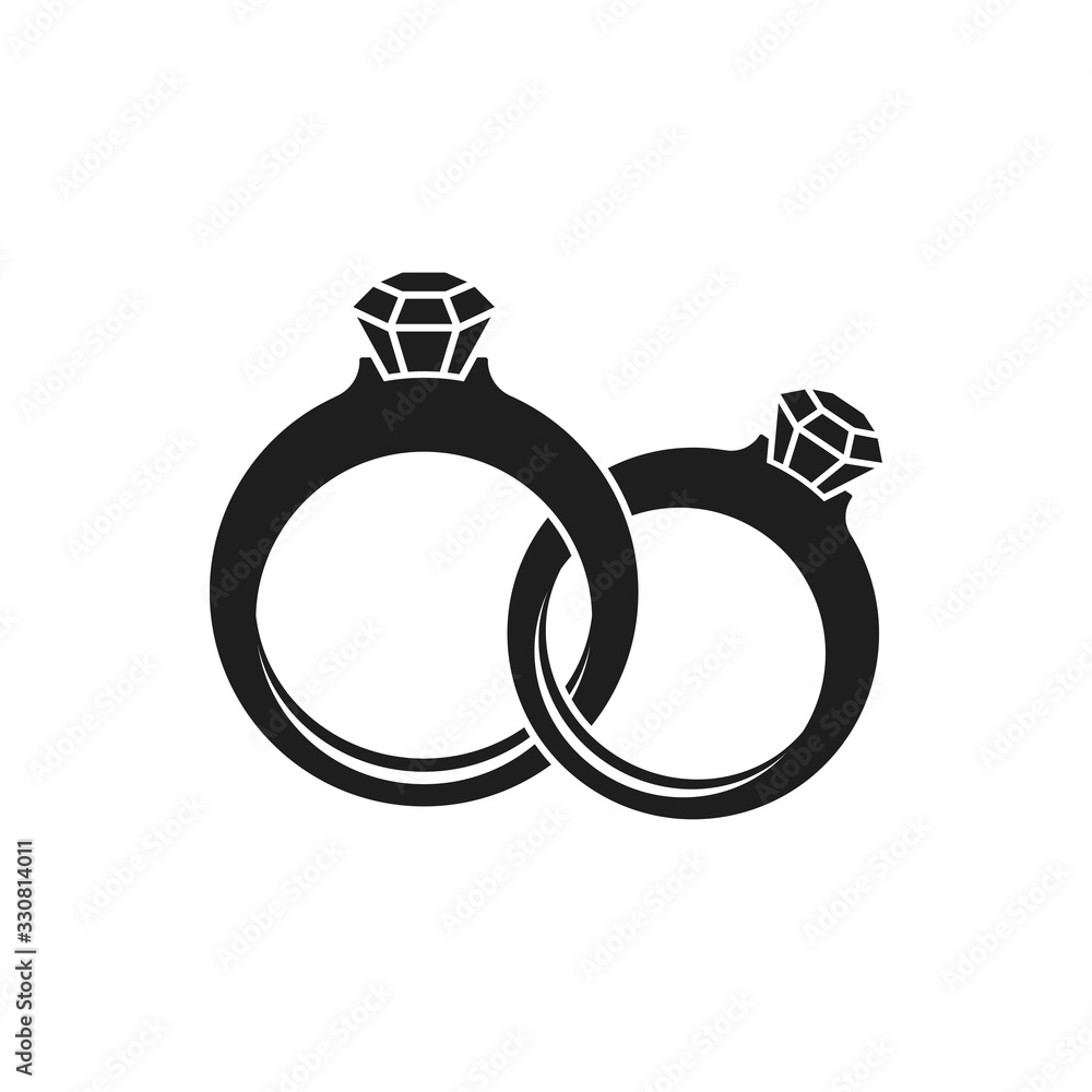 diamond vector icon, diamond ring icon in trendy flat design