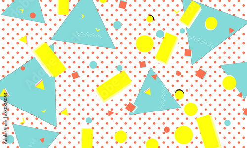 90s design. Geometric Memphis pattern. Vector.