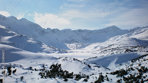 winter landscape, snowy mountains
