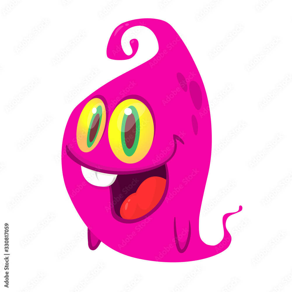 Funny cartoon monster. Vector Halloween illustration. Funny cartoon monster. Vector Halloween illustration.
