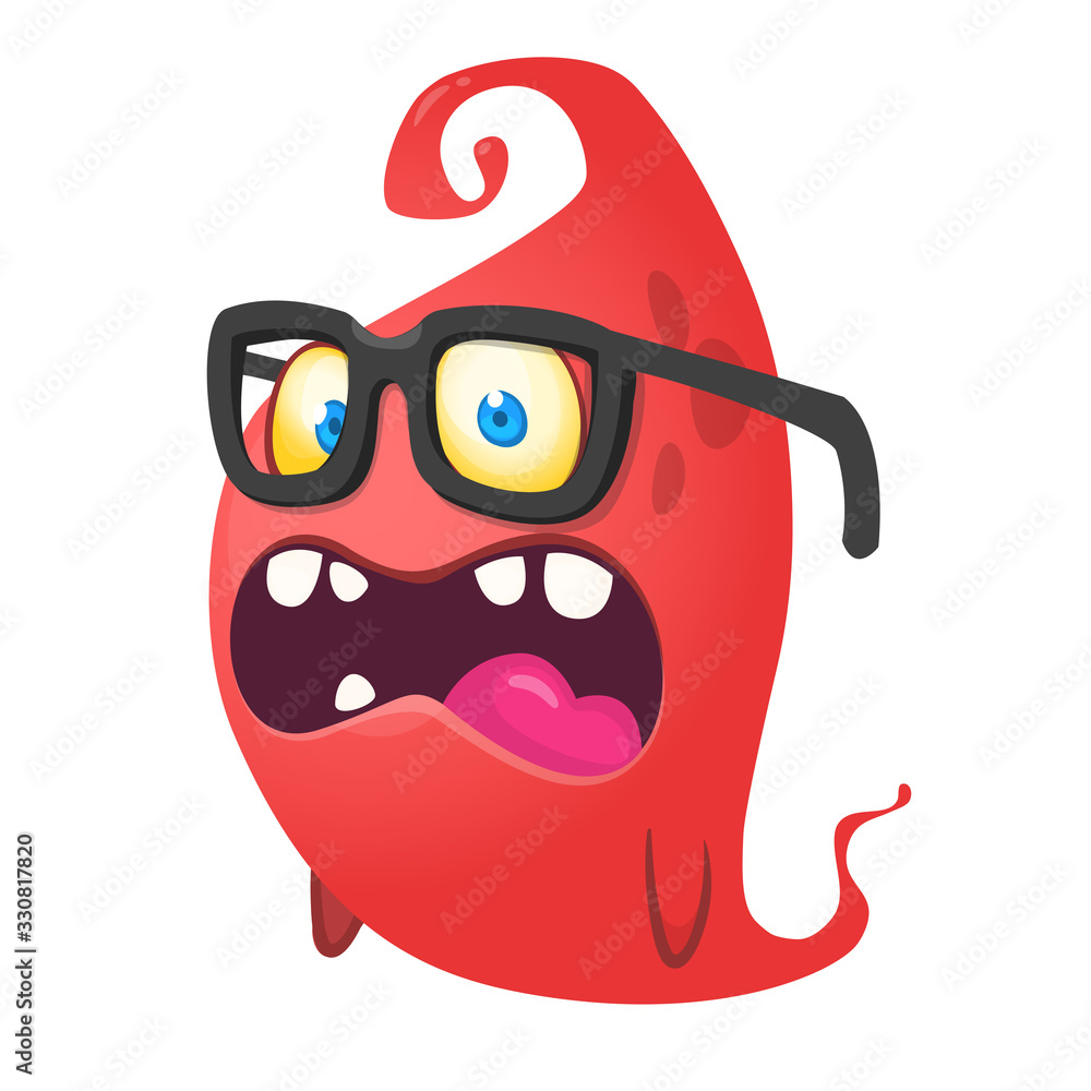 Obraz premium Funny cartoon monster. Vector Halloween illustration.