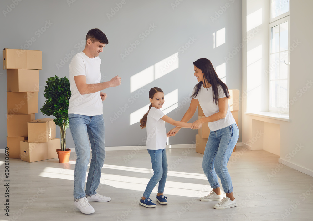Family moving house home apartment purchase rent mortgage sale room concept. Family moving house home apartment purchase rent mortgage sale room concept.