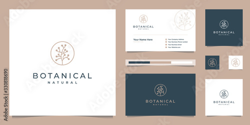 elegant botanical logo design, symbol for beauty, health, and nature