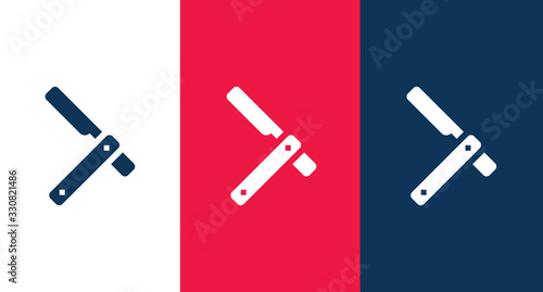 Straight razor icon for web and mobile