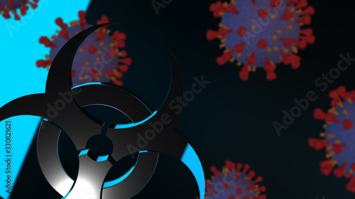 Coronavirus 2019-nCov novel coronavirus concep, 3d rendering