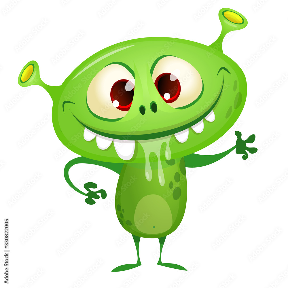 Funny cartoon monster. Vector Halloween illustration. Funny cartoon monster. Vector Halloween illustration.