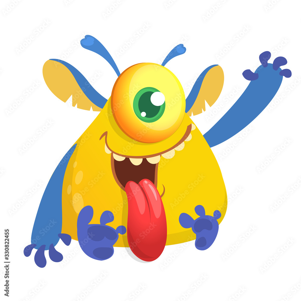 Fototapeta premium Funny cartoon monster. Vector Halloween illustration.