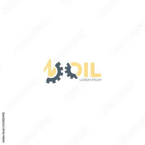 N icon in the form of a drop for the oil company in yellow beige and black tones. Oil industry, drop, fire, gas, engine, business, technology. Vector illustration