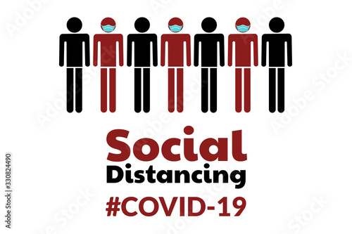 Self quarantine and and social distancing concept. Stay home. COVID-19 coronavirus. Template for background, banner, poster with text inscription. Vector EPS10 illustration.