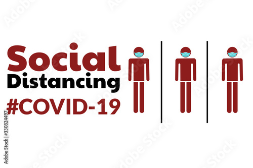 Self quarantine and and social distancing concept. Stay home. COVID-19 coronavirus. Template for background, banner, poster with text inscription. Vector EPS10 illustration.