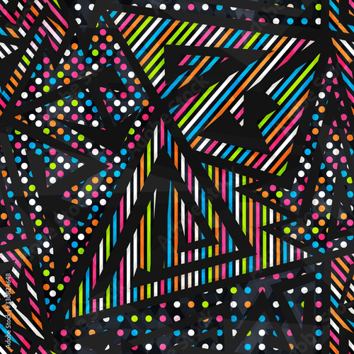 Rainbow geometric seamless pattern
