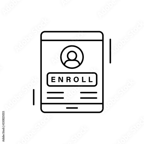 Enroll, smartphone, finance icon. Simple line, outline vector elements of business and finance icons for ui and ux, website or mobile application