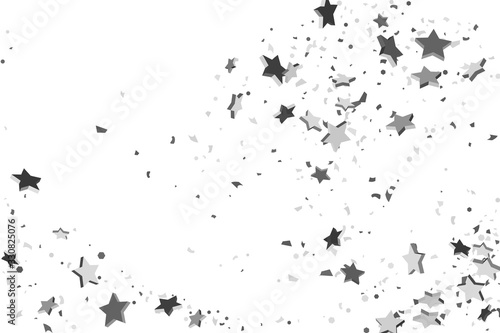 Silver volumetric star-confetti