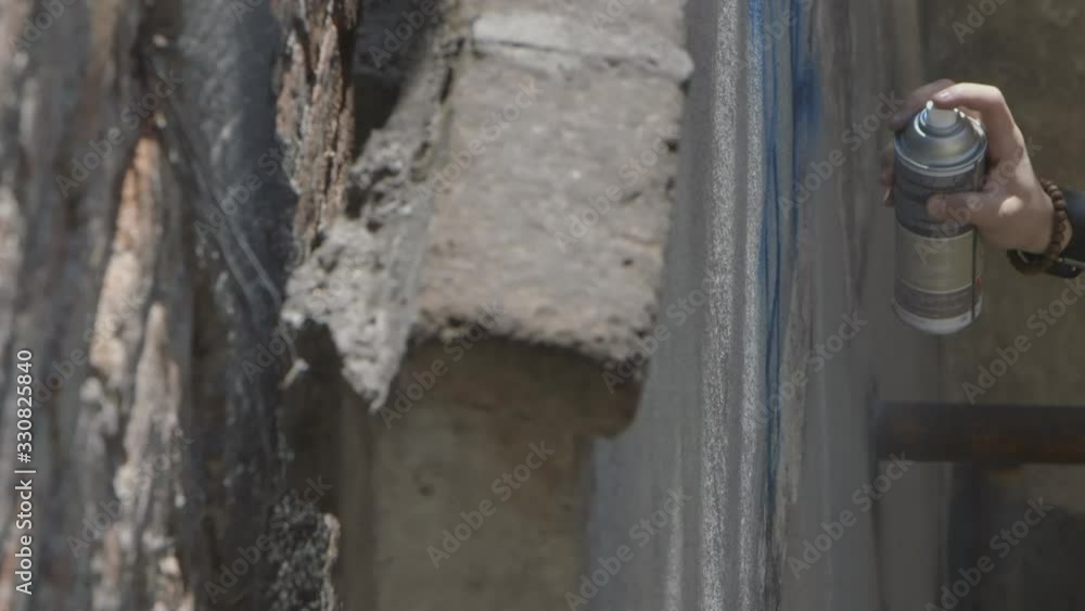 Graffiting in an old wall slider pan Graffiting in an old wall slider pan