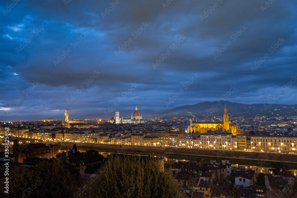 panorama of Florence at night