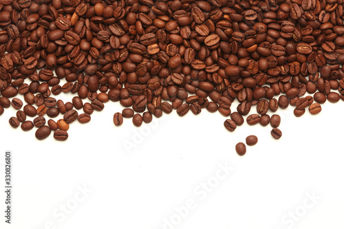 roasted coffee beans on a white background, roasted arabica, grains of arabica, grains of rabusta, coffee beans texture, white background, arabica on a white background, rabusta on a white background
