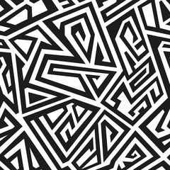 Monochrome ancient seamless pattern
