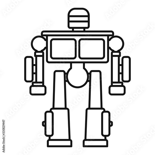 Robot transformer icon. Outline robot transformer vector icon for web design isolated on white background