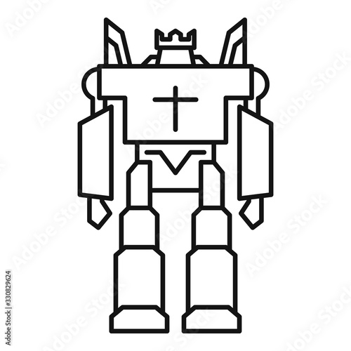Guard robot transformer icon. Outline guard robot transformer vector icon for web design isolated on white background