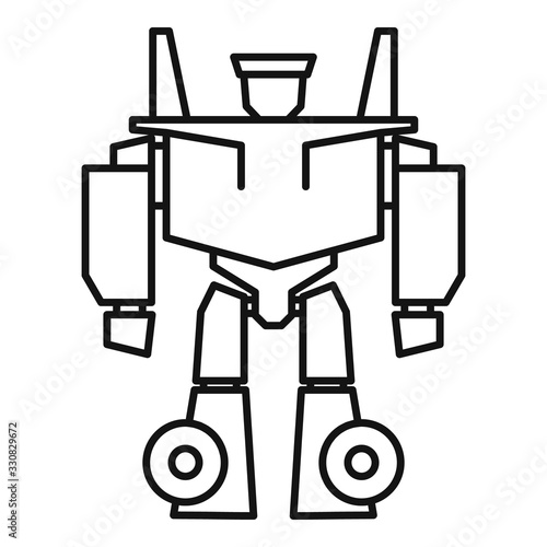 Game robot transformer icon. Outline game robot transformer vector icon for web design isolated on white background