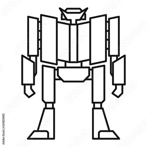 Super robot transformer icon. Outline super robot transformer vector icon for web design isolated on white background