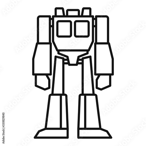 Wheel robot transformer icon. Outline wheel robot transformer vector icon for web design isolated on white background