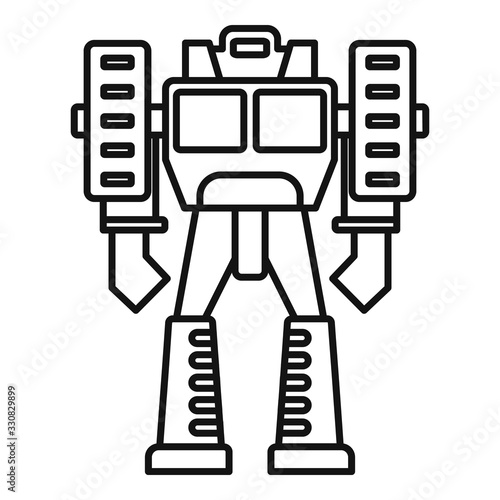 Truck robot transformer icon. Outline truck robot transformer vector icon for web design isolated on white background