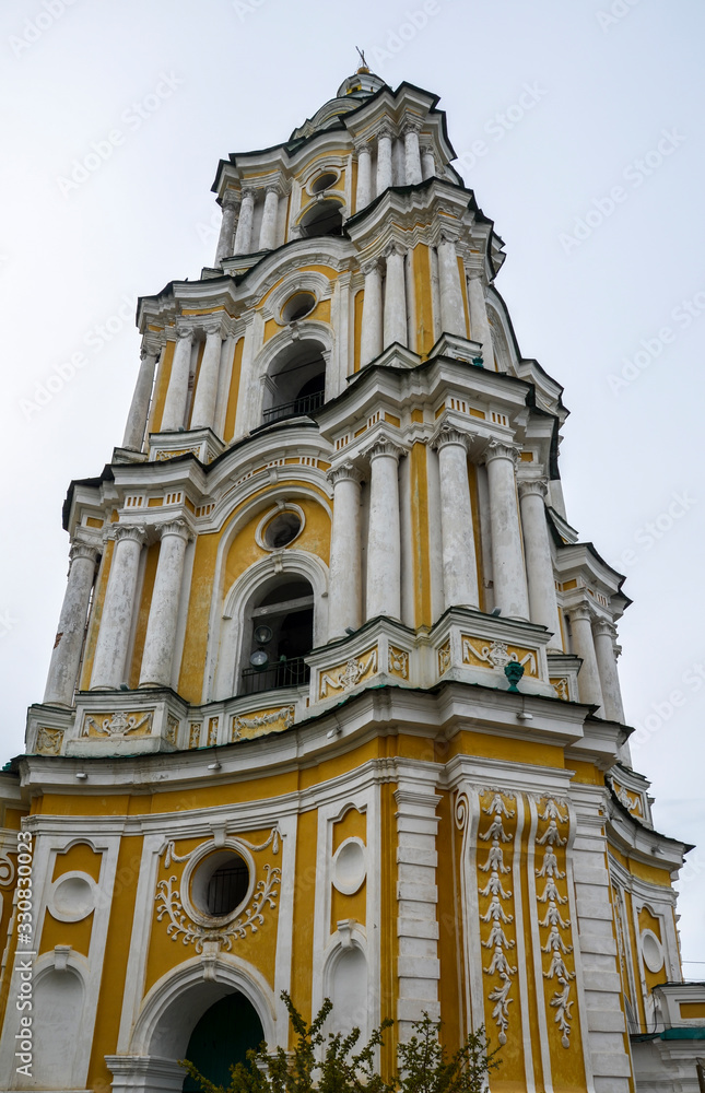 View on the bell tower of Holy Trinity Cathedral in Chernihiv, Ukraine