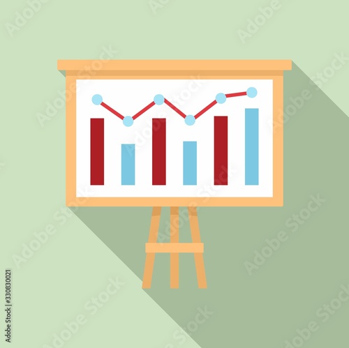 Graph chart banner icon. Flat illustration of graph chart banner vector icon for web design